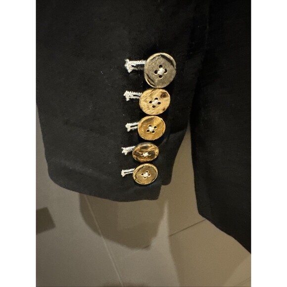 Veronica Beard Gaya Size 8 Linen Blend Dickey Jacket Blazer Black - Picture 11 of 15